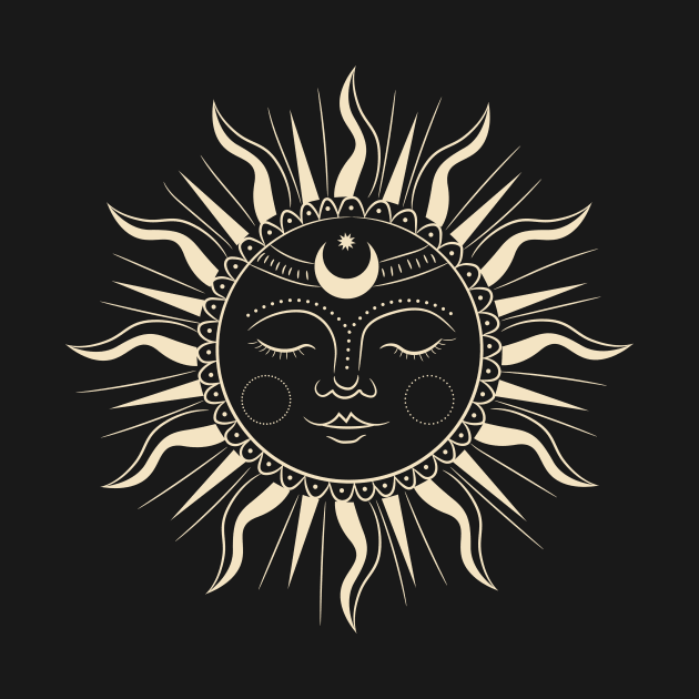 Spiritual Bohemian Sun Symbol Boho Hippie by TammyWinandArt