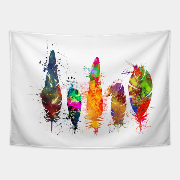 Painted feathers Tapestry by aleibanez