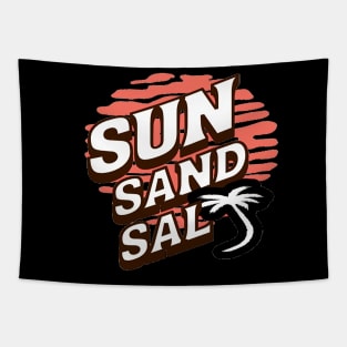 Sun Sand Salt Hello Summer Bye School Vintage Funny Surfer Riding Surf Surfing Lover Gifts Tapestry