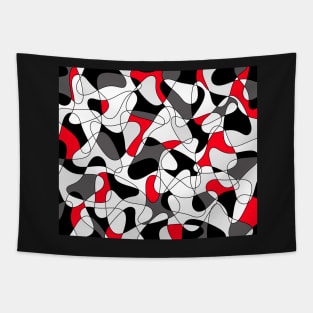 Abstract geometric pattern - red, gray, black and white. Tapestry