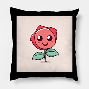 Red rose flower Pillow