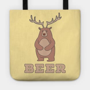 Funny Beer Bear Deer Tote