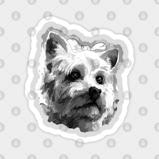 Yorkshire Terrier Black and White Magnet by mailsoncello