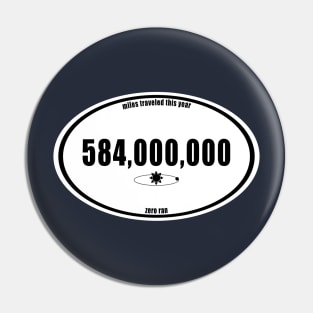 Distance Traveled in a Year (Earth Orbit) Oval Bumper Sticker Pin