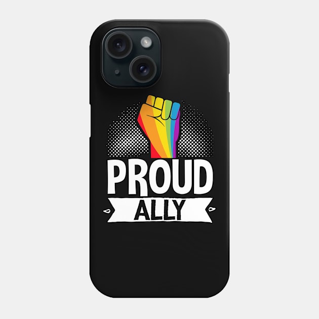 LGBT Gay Pride Month  Proud Ally  Fist Phone Case by Caskara