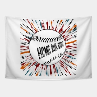 Homerun, baby! Black letters on a baseball Tapestry