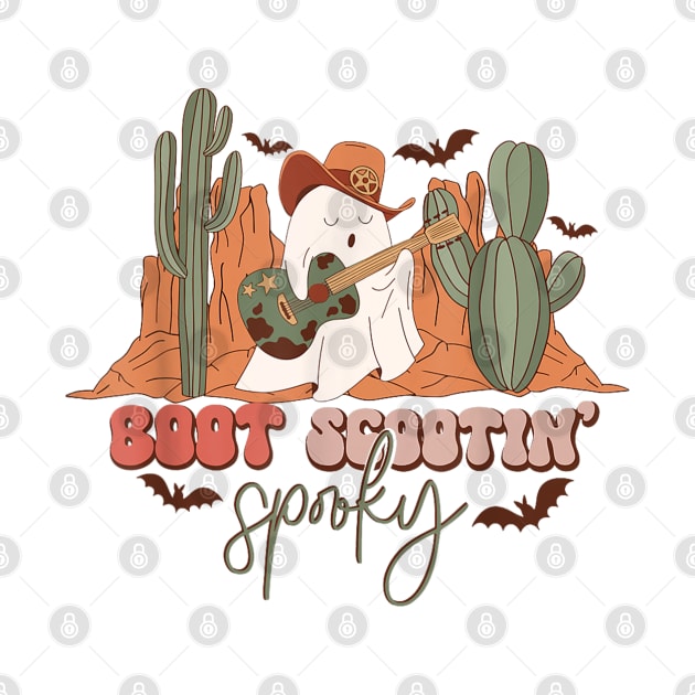 Boot Scootin Spooky Western Halloween Ghost Spooky Season by HBart