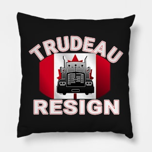 TRUDEAU RESIGN SAVE CANADA FREEDOM CONVOY 2022 TRUCKERS RED LETTERS Pillow