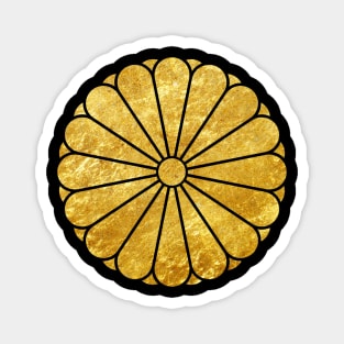 Kiku Chrysanthemum Mon faux gold Magnet