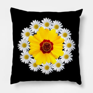 yellow blossom with daisy flower blooms pattern Pillow