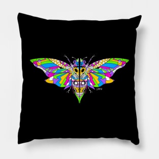 cidada in death monster ecopop pattern in colors of underworld Pillow