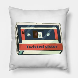 twisted sister cassette tape Pillow