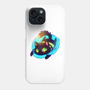 Black cat Swimming Phone Case