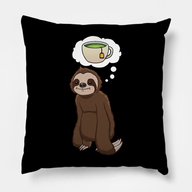 Sloth thinking about Green Tea Pillow by jonmlam