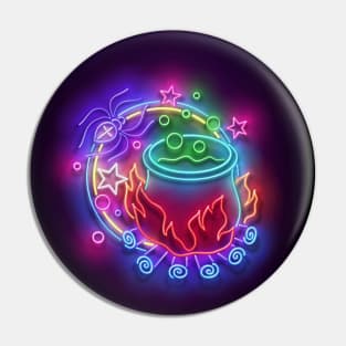 Neon Halloween design Pin