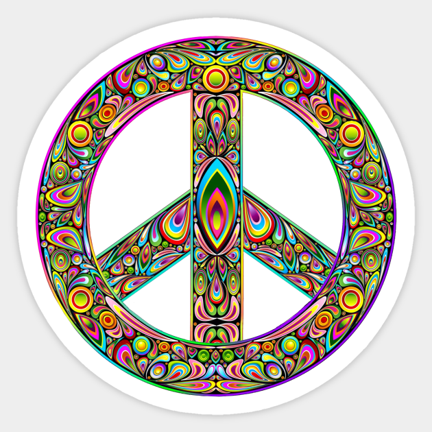 Download colorful decorated peace symbol - Peace - Sticker | TeePublic