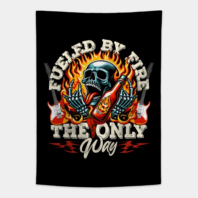 Skeleton Rocker for Spicy Food Lover Tapestry by alcoshirts