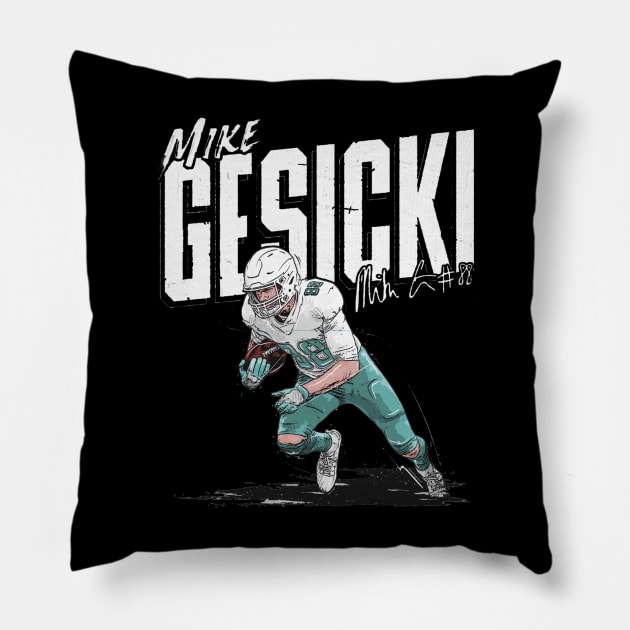 Mike Gesicki Miami Chisel Pillow by Buya_Hamkac