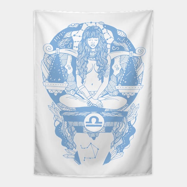 Light Blue Libra Beauty Tapestry by kenallouis