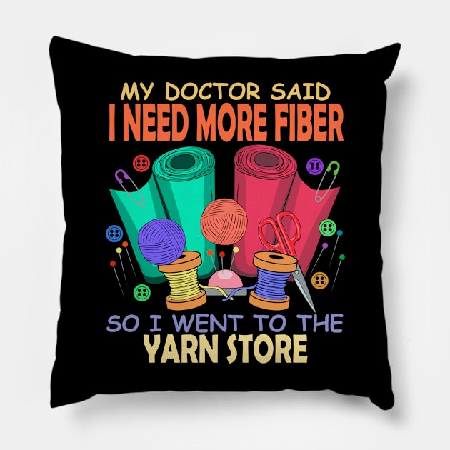 I need more Fiber Quilting Sewing Seamstress Pillow by MGO Design