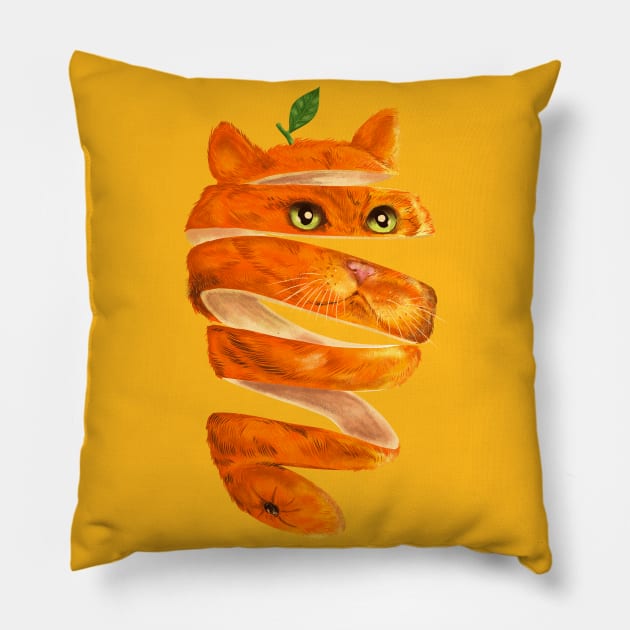 Orange Cat Pillow by kookylove