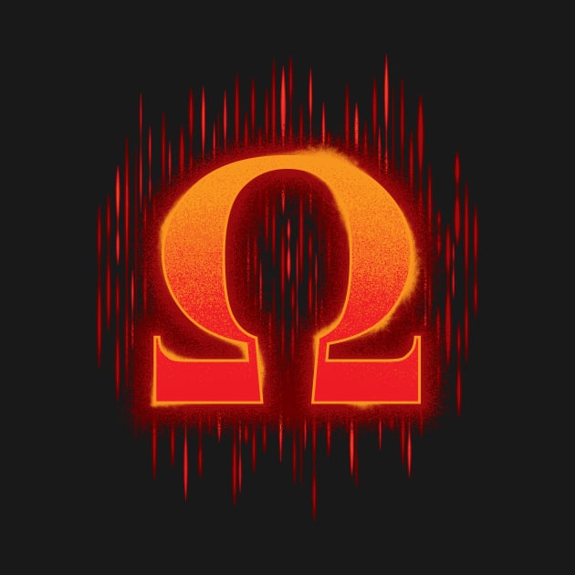 Greek Omega - Orangey Red by DCLawrenceUK