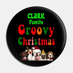 Family Christmas - Groovy Christmas CLARK family, family christmas t shirt, family pjama t shirt Pin