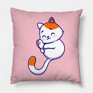 Cute Cat Playing Pow Cartoon Pillow