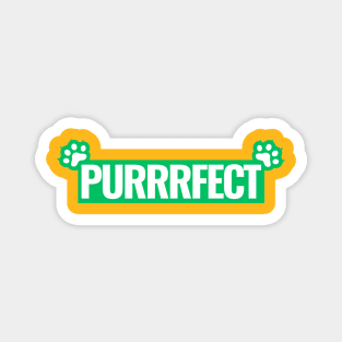 CAT LOVER LOGO GREEN PURRRFECT Magnet