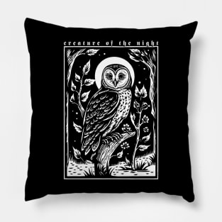 Creature Of The Night Owl Pillow