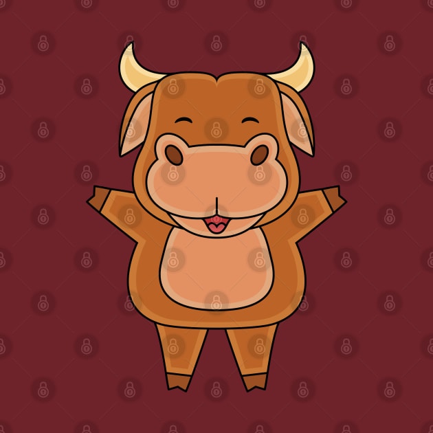 cute bull character by MEDZ