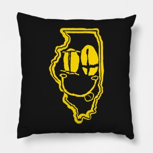 IL Eyes Illinois Grunge Smiling Face Yellow Pillow