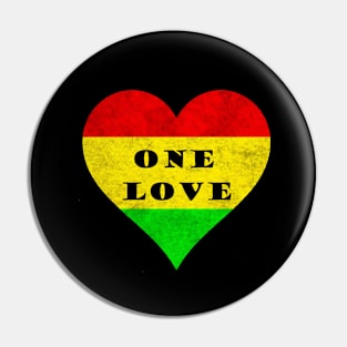 Reggae: One Love Heart Pin