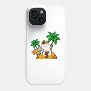 Funny Persian cat is on a deserted island Phone Case