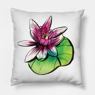 Pink Lotus Flower Pillow