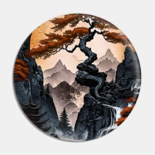 Japanese art tree landscape Pin