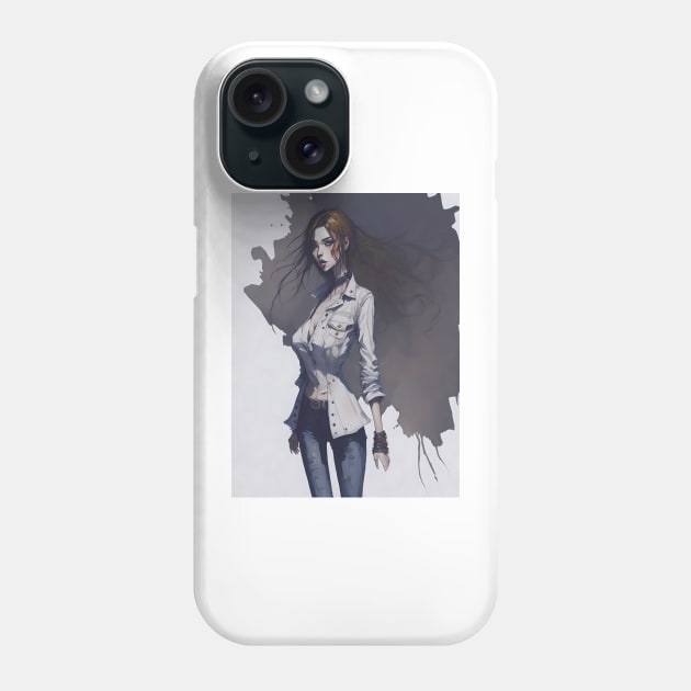 crazy rock girl Phone Case by Zerobits