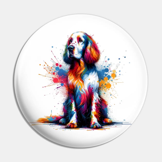 Abstract Artistic English Setter in Vivid Colors Pin by ArtRUs