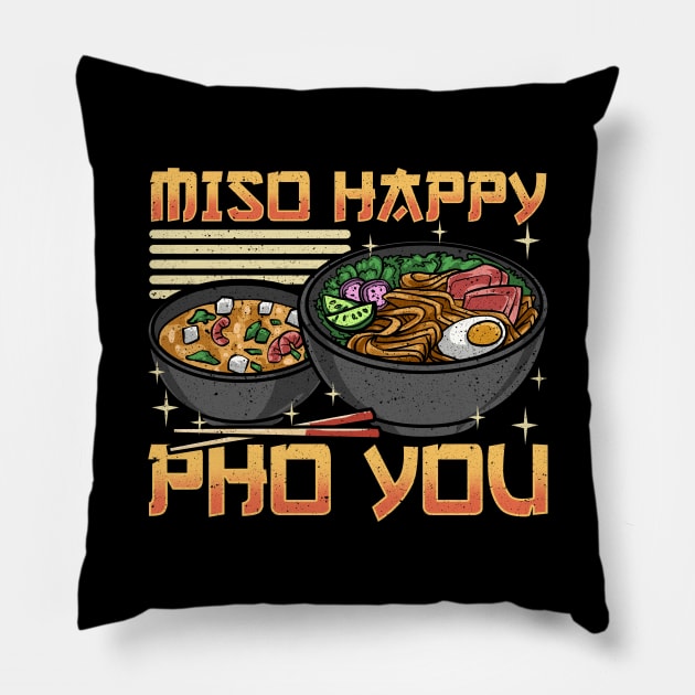 Funny Miso Happy Pho You Miso Soup Pun Pillow by theperfectpresents
