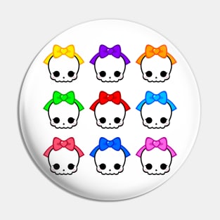 Cute Skulls with Bows Pin