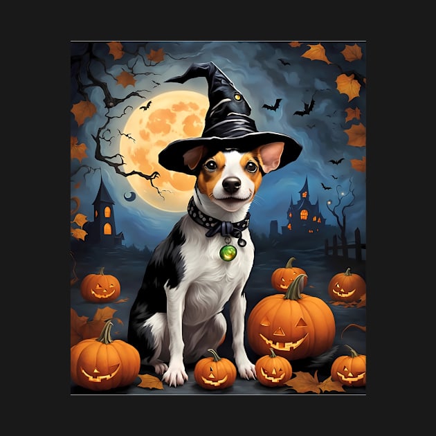 Aesthetic Halloween Rat Terrier Dog Witch Pumpkin Horror Nights Custom by Fox Dexter