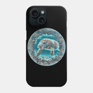 Manatee under water Phone Case