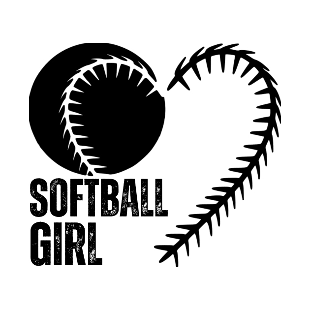 Softball for girls black and white by GRADA