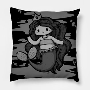 Cute Mermaid Illustration Pillow