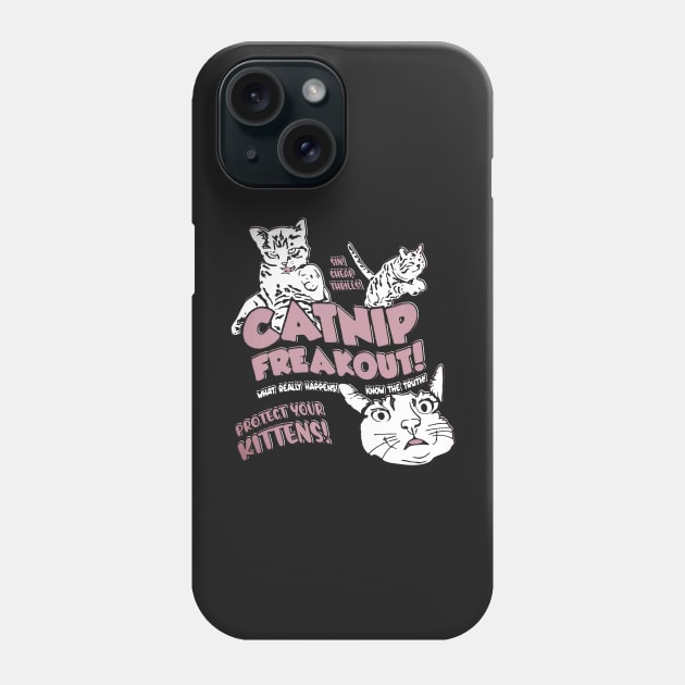 funny vintage Catnip Madness Cute Kitten Funny Cat Pet Humor Phone Case by masterpiecesai