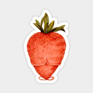 strawberry yoga Magnet