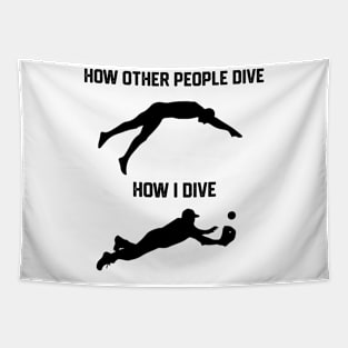 FUNNY SOFTBALL BASEBALL  HOW I DIVE Tapestry