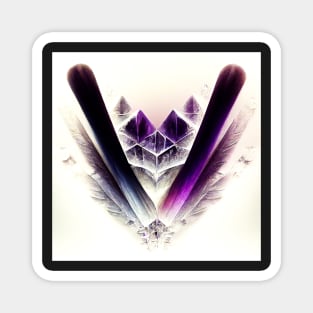 white and violet ice crystal 2 Magnet