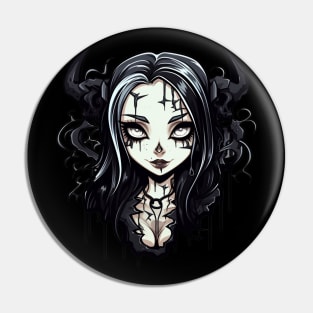 Goth Waifu Cat Girl Demon Pin