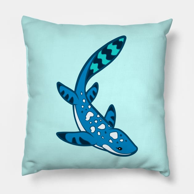 Little Dinosaurs - Mosasaurus Mo Pillow by Radiantglyph